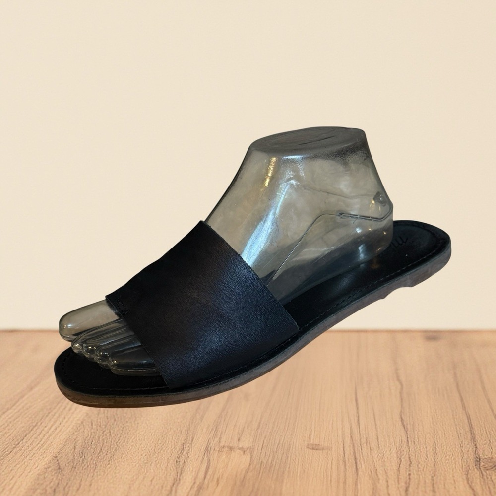 Madewell Black Leather Thing Sandals Sz 9 Women‎ Slip on Shoe Minimalist Capsule